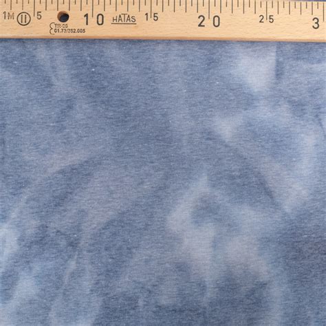 Tissu Sweat Tie And Dye Bleu Envers Doudou Mercerine