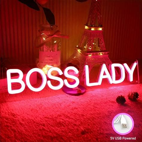 Boss Lady Led Neon Light Sign Novelty Desk Plate Sign Temu