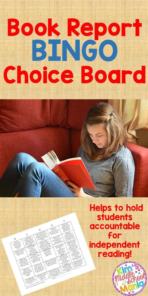 Book Report Bingo Independent Reading Choice Board Distance Learning