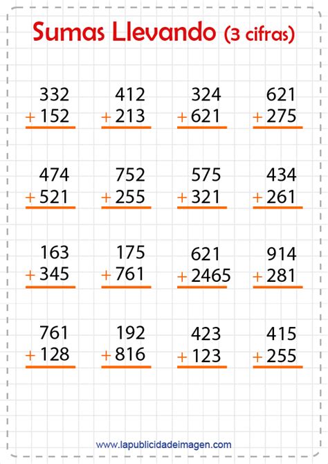 SUMAS DE 3 CIFRAS Recursos Educativos Para Maestros