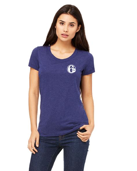 6abc Womens Navy Tri Blend Bella Canvas Short Sleeve T Shirt 6abc Store