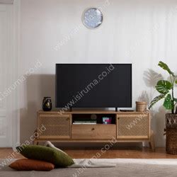 Promo Meja Rak Tv Minimalis Pintu Geser Oval Tv Stand Isiruma