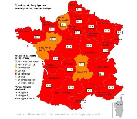 Grippe La Carte Des R Gions Les Plus Touch Es Au F Vrier