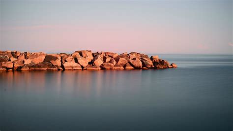 Fondos De Pantalla Puesta De Sol Mar Agua Rock Apuntalar Cielo