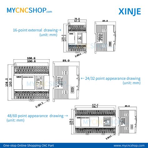 XINJE XD3 Series Standard PLC 16 24 32 48 60 Points Model R E C T E C