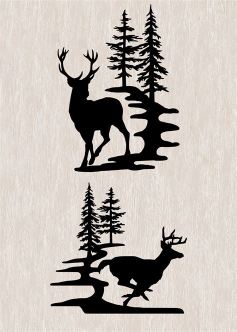 Deer Bundle Svg Buck Svg Deer Svg Files Deer Scene Svg Etsy