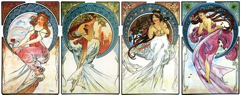 The Four Arts Painting Poetry Music Dance Art Nouveau