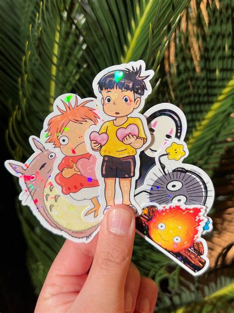 Studio Ghibli Sticker Pack Cute Sparkle Holographic Sticker Best Friend