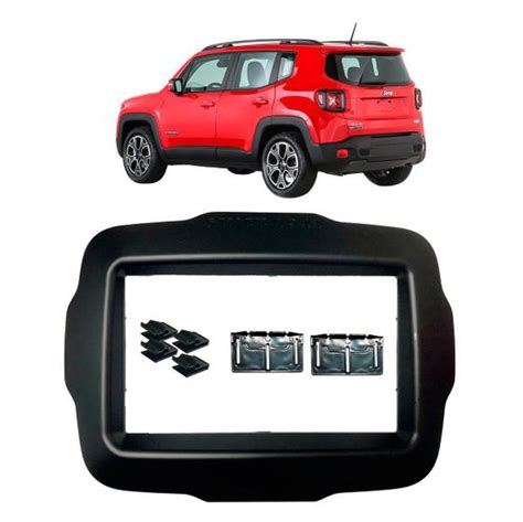 Moldura 2 Din Jeep Renegade 2015 até 2021 para MP5 Fiamon Moldura do