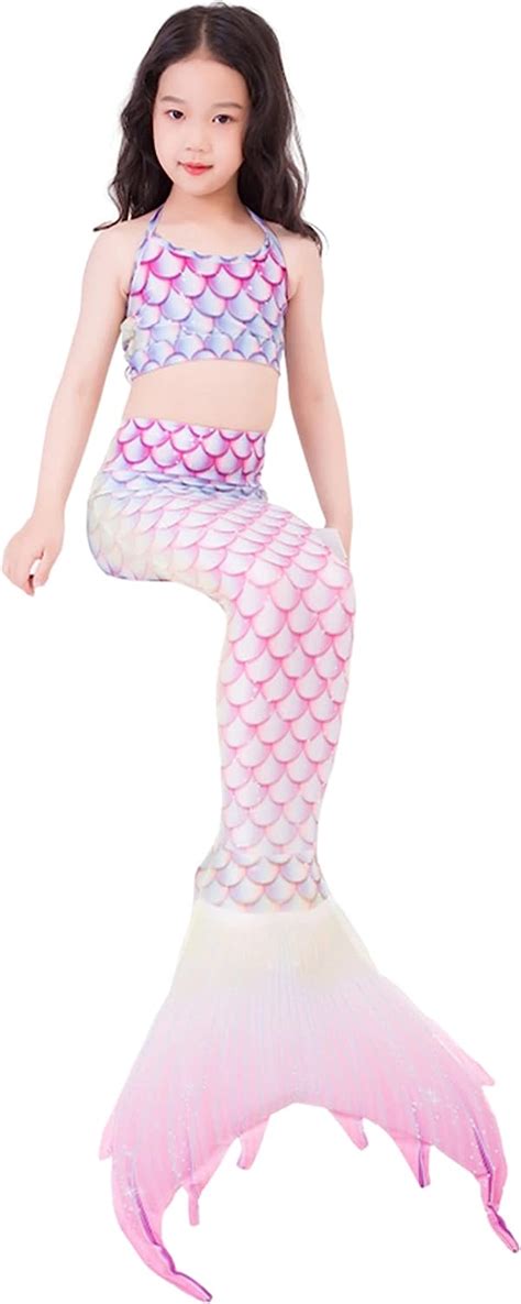 Buy Zentaifan 6pcs Mermaid Tail Swimsuit With Monofin For Mermaid Tail Swimming Girl 3 12 Years