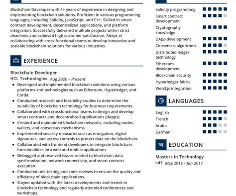 Blockchain Developer Resume Sample In 2025 ResumeKraft