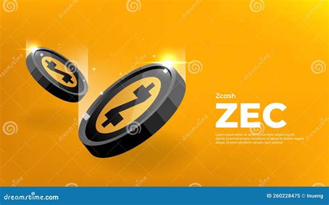 Zcash Zec Coin Cryptocurrency Concept Banner Background Stock Vector