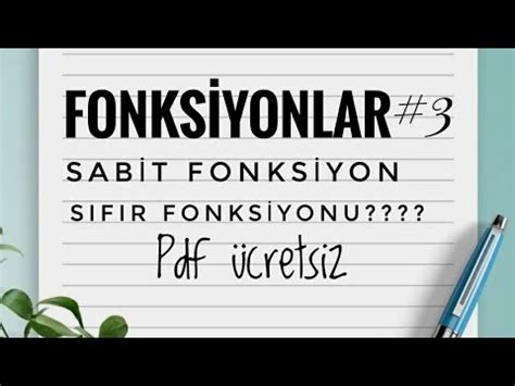 FONKSİYONLAR SABİT FONKSİYON SIFIR FONKSİYONU 10 SINIF FONKSİYONLAR