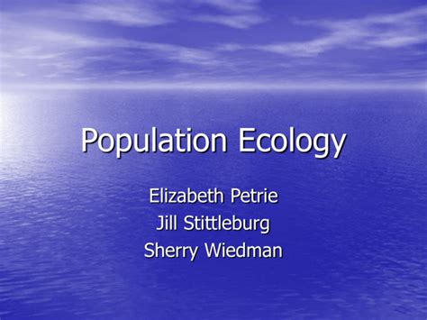 Population Ecology Ppt