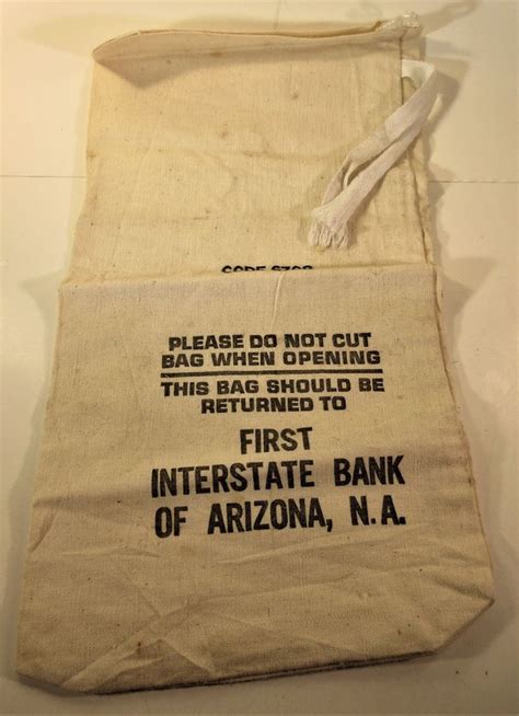 Vintage Bank Canvascloth Coin Bag First Interstate Bank Of Arizona