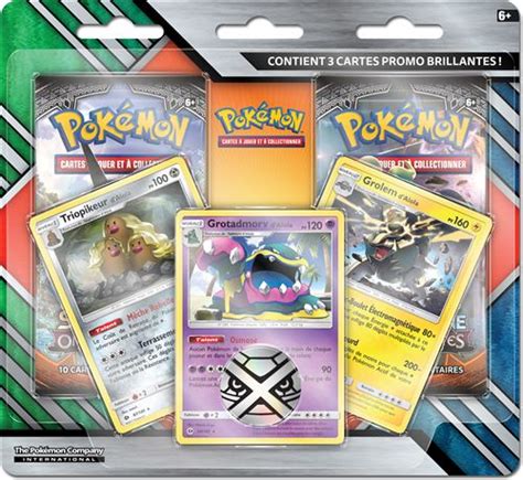 Coffret 3 cartes et 2 boosters Pokémon Soleil et Lune Carte à