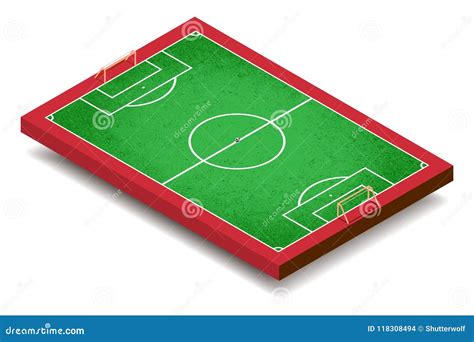 Isometric View Of A Soccer Field Football Field Vector Illustration