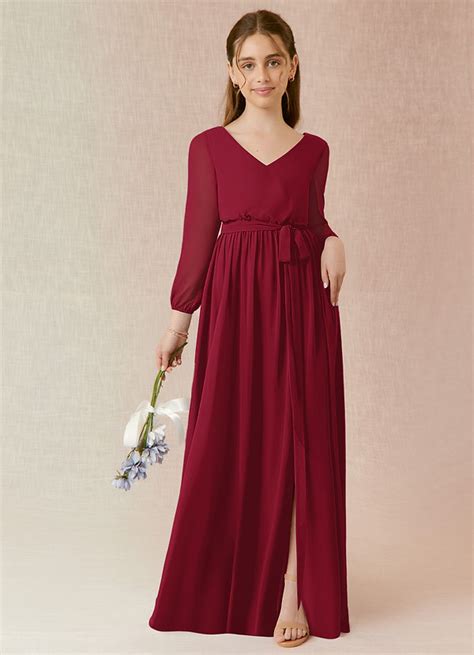 Burgundy Azazie Angelica Jbd Junior Bridesmaid Dresses Azazie