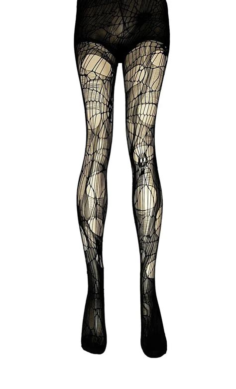 Webbed Skull Leggings Tattered N Torn Tights Skull Tights Etsy Uk