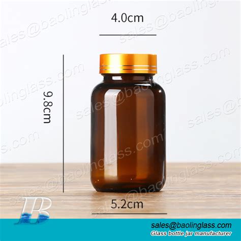 4oz 120ml Amber Glass Jar With Gold Cap