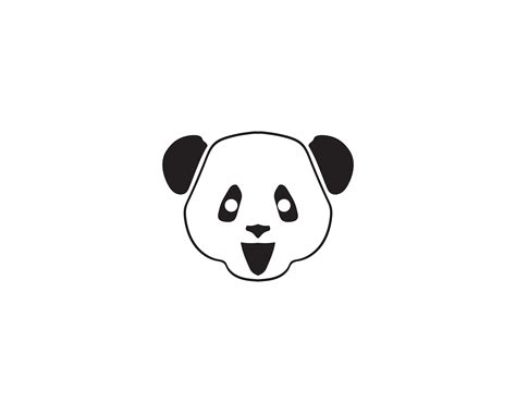 panda logo black and white head 599699 Vector Art at Vecteezy