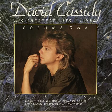 David Cassidy His Greatest Hits Live Volume One 1986 Cd Discogs