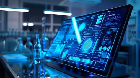 photo   touchscreen panel   medical lab premium ai generated
