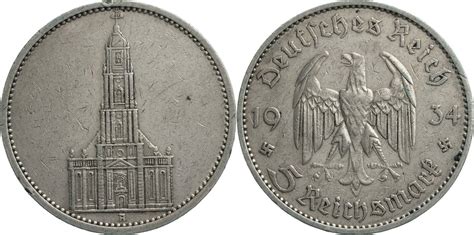 Drittes Reich 5 Reichsmark 1934 A Garnisonkirche o Datum Kursmünze