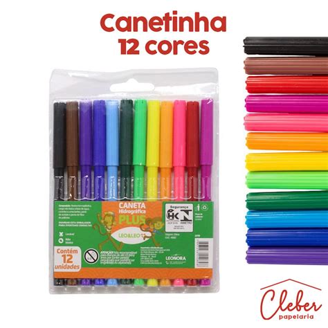 Canetinha Caneta Hidrogr Fica Hidrocor Cores Infantil Escolar