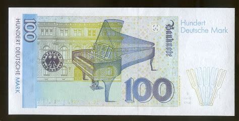 German Banknotes 100 Deutsche Mark Banknote 1996 Clara Schumann World