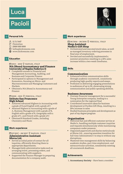 Student Accountant Resume Sample | Kickresume