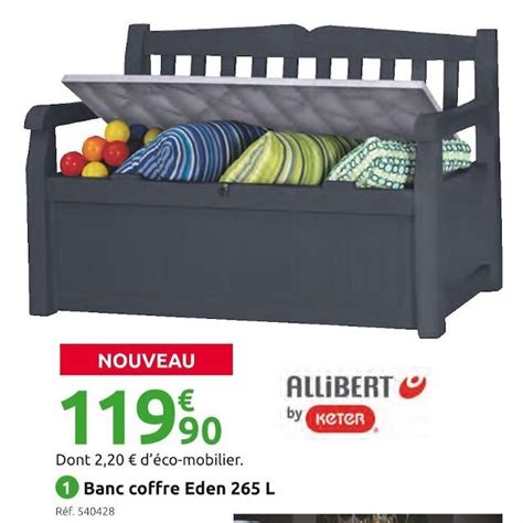 Promo Allibert Banc Coffre Eden L Allibert By Keter Chez Mr Bricolage