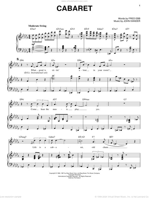 Louis Armstrong Cabaret Sheet Music For Voice And Piano PDF