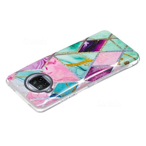 Triangular Marble Painted Galvanized Electroplating Soft Phone Case