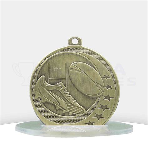 Rugby Wayfare Medal 50MM GOLD Alpha Trophies