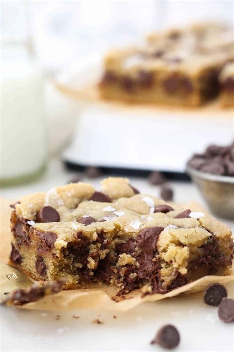 Thick And Chewy Chocolate Chip Cookie Bars L Beyond Frosting