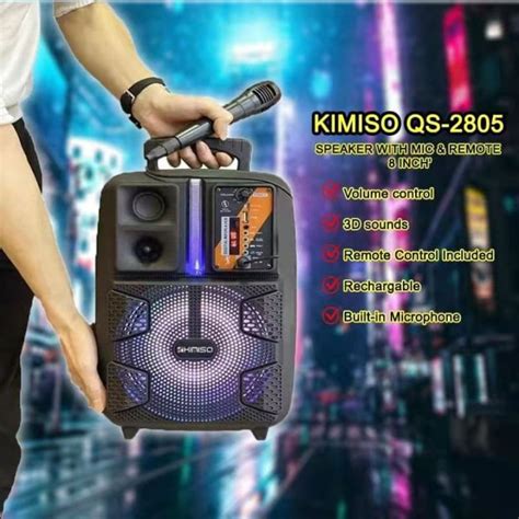 Tjd Shop Kimiso Qs Speaker With Mic And Remote Inch Lazada Ph