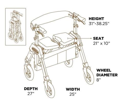 Signature Life Elite Travel Rollator Hd Champagne Gold