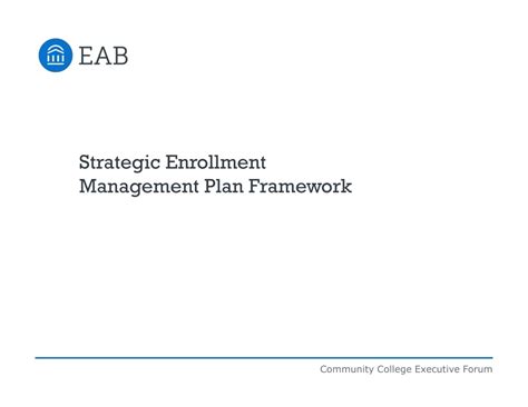 Strategic Enrollment Management Plan Template