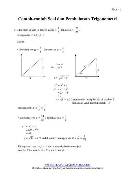 Contoh Soal Sudut Berelasi | LEMBAR EDU