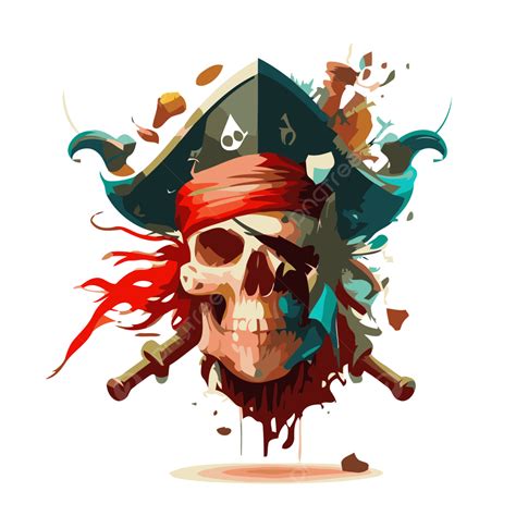 Calavera Pirata Vector Png Pegatina Clipart Pirata Calavera Y