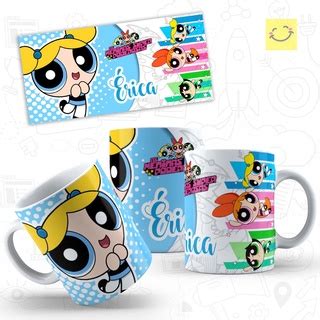 Caneca Personalizada Nome Porcelana Meninas Superpoderosas Docinho