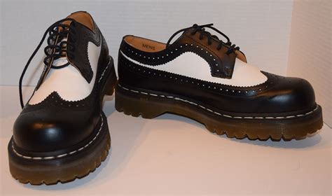 1990's Dr. Martens black and white wing tip creepers | Doc martens black, Boots, Oxford shoes