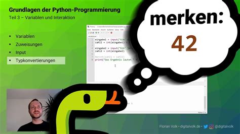 Grundlagen Der Python Programmierung 03 Variablen Und Interaktion