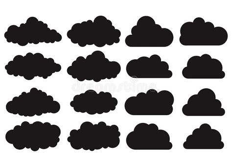 Forma De La Nube Sistema Del Vector De Siluetas De Las Nubes Aisladas