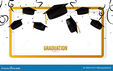 Education Concept Graduation Party Banner and Background Design Stock Illustration ...