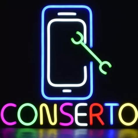 Painel Letreiro Led Luminoso Placa Conserto Celular Neon Parcelamento