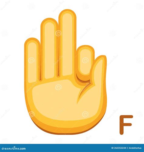 Vector Sign Language Icon Letter F Stock Vector - Illustration of finger, communicate: 263353244