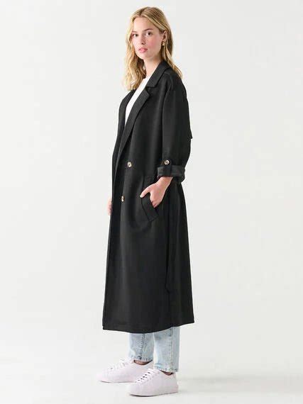 Double Breasted Knit Trench Coat By Dex · Blue Sky Fashions And Lingerie