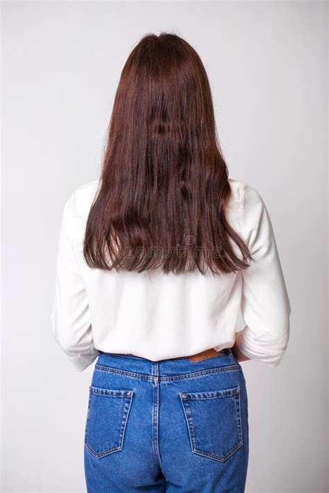 Female Long Brunette Hair Rear View Stock Photo Image Of Traditional Rear 201173050